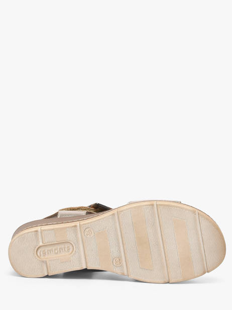Sandales Talon Compensé En Cuir Remonte Or women 90 vue secondaire 5