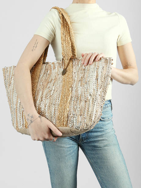 Sac Porté épaule Estival Jute Le voyage en panier Multicolore estival PM937 vue secondaire 1