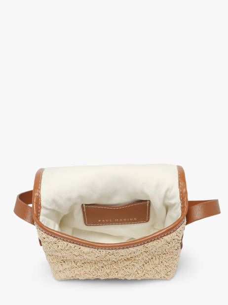 Sac Bandoulière Loulou S Raphia Et Cuir Paul marius Beige raphia LOULSRAP vue secondaire 3