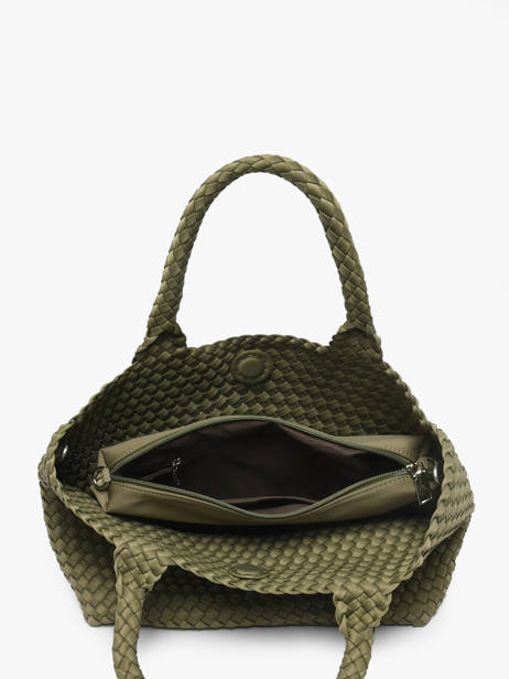 Sac Porté Main Tresse Nylon Knit & woven Vert tresse M2581 vue secondaire 2