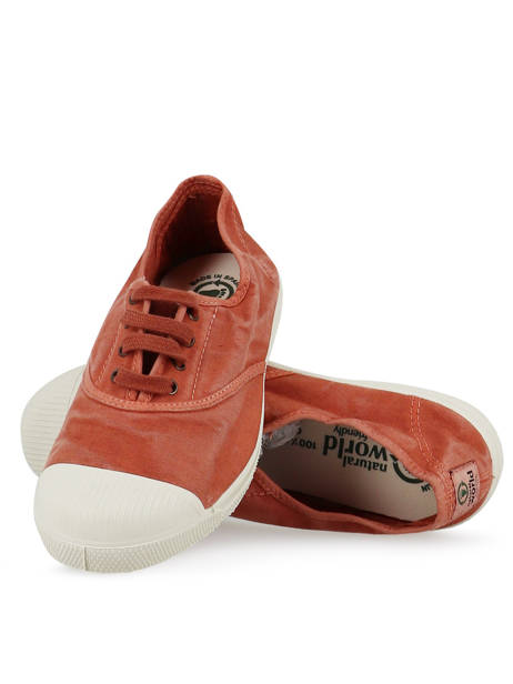 Sneakers Natural world Rouge accessoires 102E vue secondaire 2