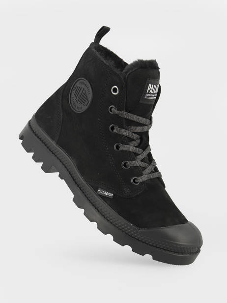 Bottines Pampa Hi Zip Wl En Cuir Palladium Noir accessoires 95982010 vue secondaire 1