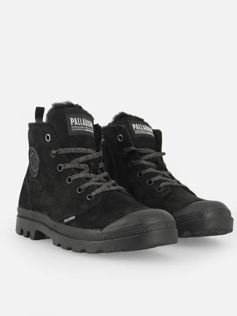 Bottines Pampa Hi Zip Wl En Cuir Palladium Noir accessoires 95982010 vue secondaire 3