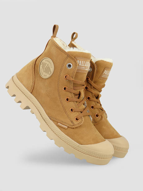 Bottines Pampa Hi Zip Wl En Cuir Palladium Marron accessoires 95982252 vue secondaire 2