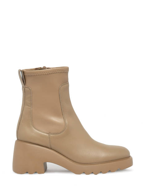 Bottines Link En Cuir Unisa Beige accessoires LINK