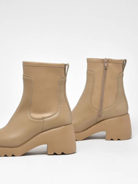 Bottines Link En Cuir Unisa Beige accessoires LINK vue secondaire 1