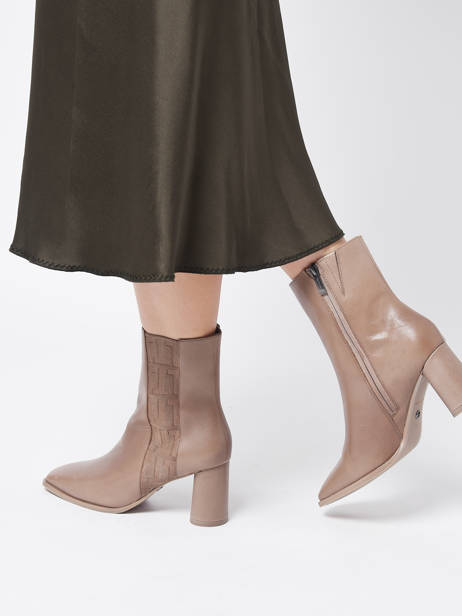 Bottines à Talon En Cuir Tamaris Beige accessoires 29 vue secondaire 2