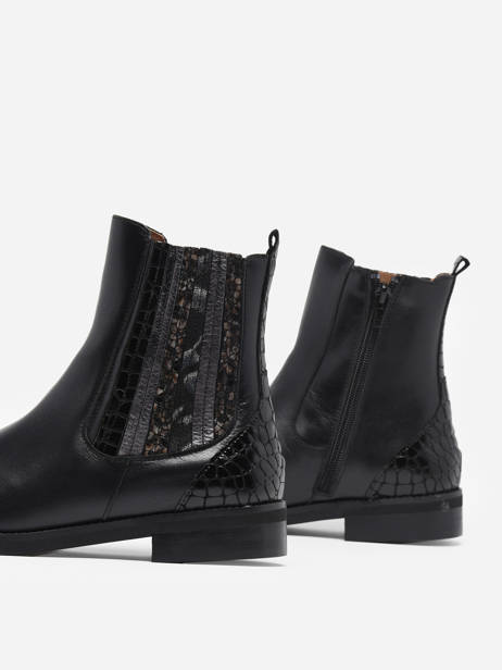 Bottines En Cuir En Cuir Folie's Noir accessoires 5501 vue secondaire 1