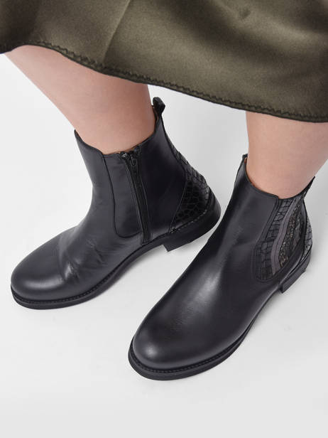 Bottines En Cuir En Cuir Folie's Noir accessoires 5501 vue secondaire 2