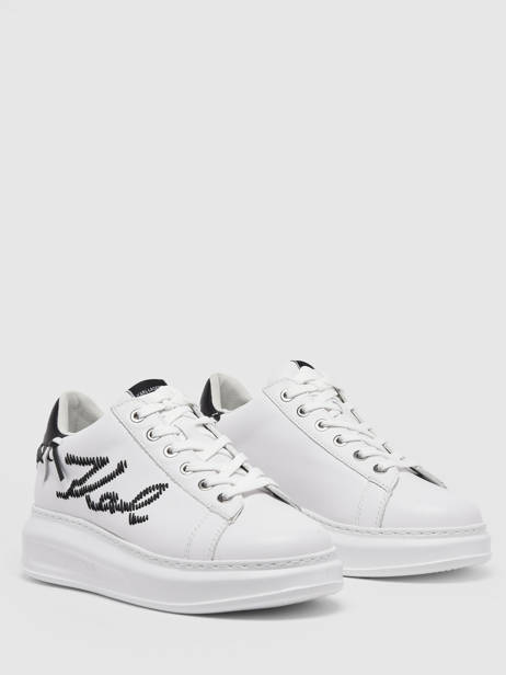 Sneakers Kapri Whipstitch En Cuir Karl lagerfeld Blanc accessoires KL62572 vue secondaire 4