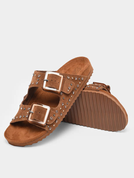 Mules En Cuir Colors of california Marron accessoires HCBIO304 vue secondaire 2