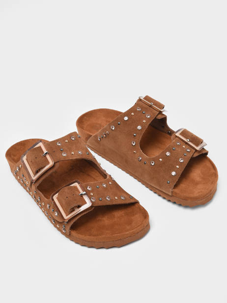 Mules En Cuir Colors of california Marron accessoires HCBIO304 vue secondaire 3