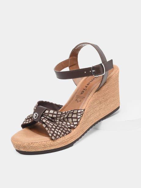 Sandales Talon Compensé Tamaris Marron accessoires 20 vue secondaire 1