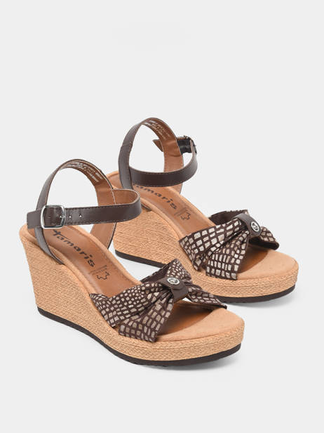 Sandales Talon Compensé Tamaris Marron accessoires 20 vue secondaire 2