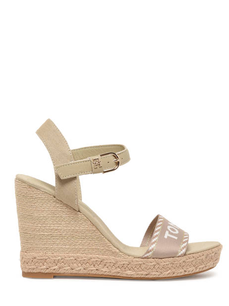 Sandales Semelle Compensée En Cuir Tommy hilfiger Beige accessoires 7088RBT
