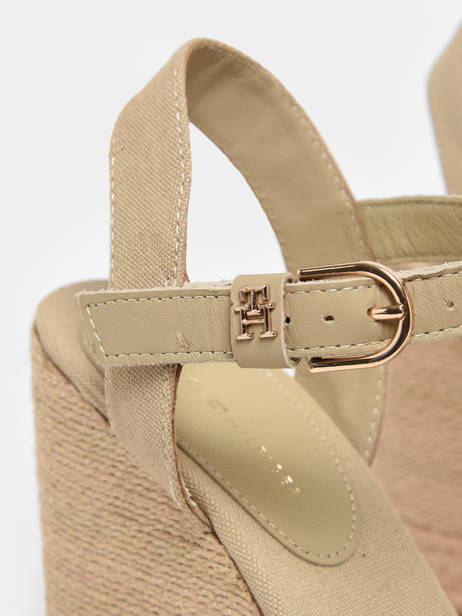 Sandales Semelle Compensée En Cuir Tommy hilfiger Beige accessoires 7088RBT vue secondaire 1