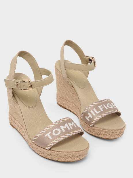 Sandales Semelle Compensée En Cuir Tommy hilfiger Beige accessoires 7088RBT vue secondaire 2