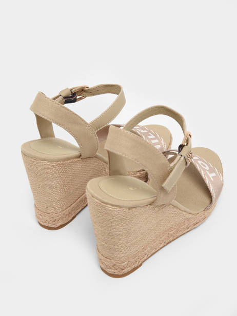 Sandales Semelle Compensée En Cuir Tommy hilfiger Beige accessoires 7088RBT vue secondaire 3