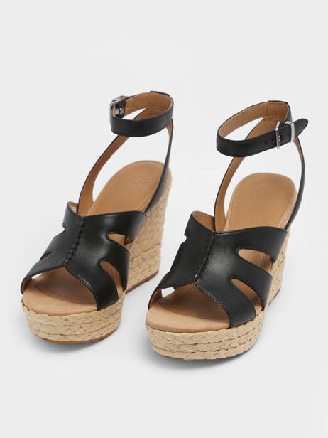Sandales Semelle Compensée Careena En Cuir Ugg Noir accessoires 1128251 vue secondaire 3