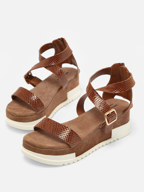 Sandales Nablier En Cuir Metamorf'ose Marron accessoires NABLIER vue secondaire 2