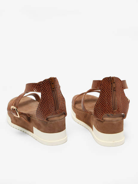 Sandales Nablier En Cuir Metamorf'ose Marron accessoires NABLIER vue secondaire 3
