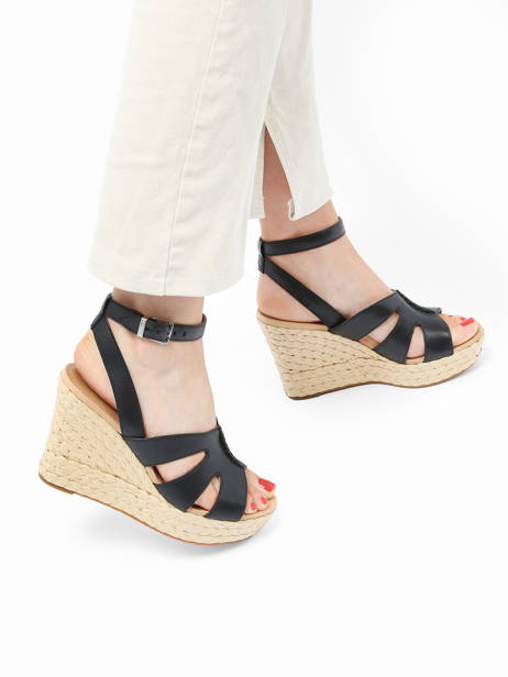 Sandales Semelle Compensée Careena En Cuir Ugg Noir accessoires 1128251 vue secondaire 2
